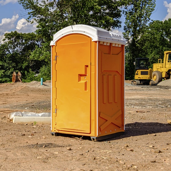 how often are the portable restrooms cleaned and serviced during a rental period in Hanley Falls MN